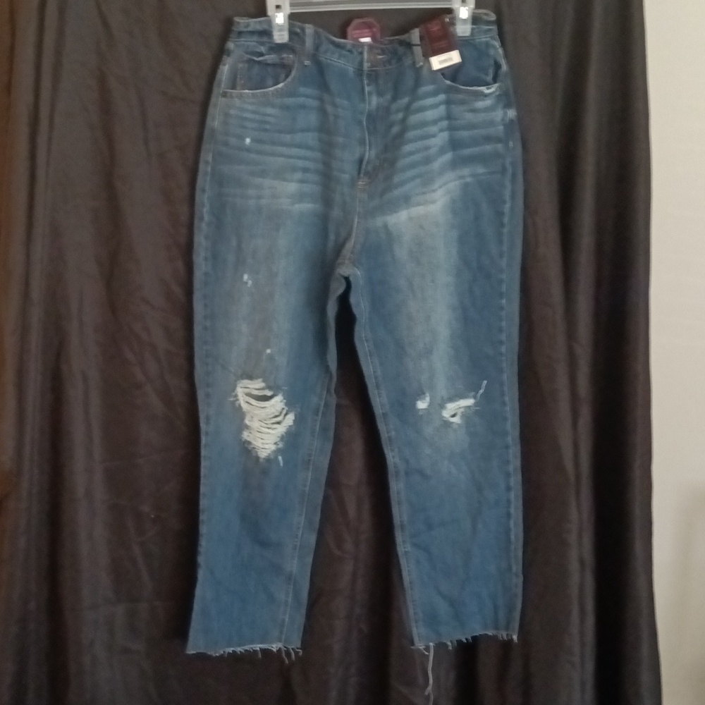 Ladies super high rise slim straight